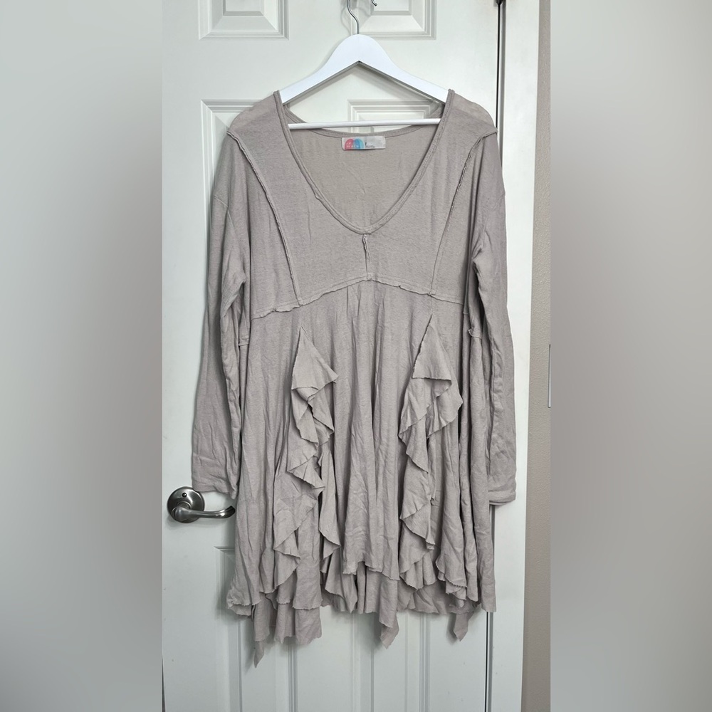 Free People FP Beach Palm Tunic Mini Dress in Storm Cloud NWOT